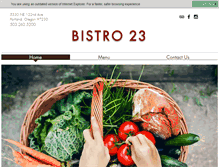 Tablet Screenshot of bistro23.com